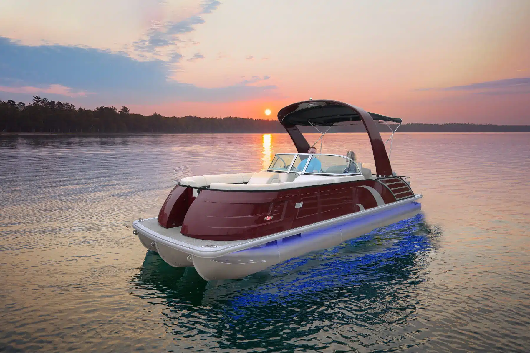 Outboard pontoon boat - series-30f - Kinocean® Boat - twin-engine /  tri-tube / double terrace deck