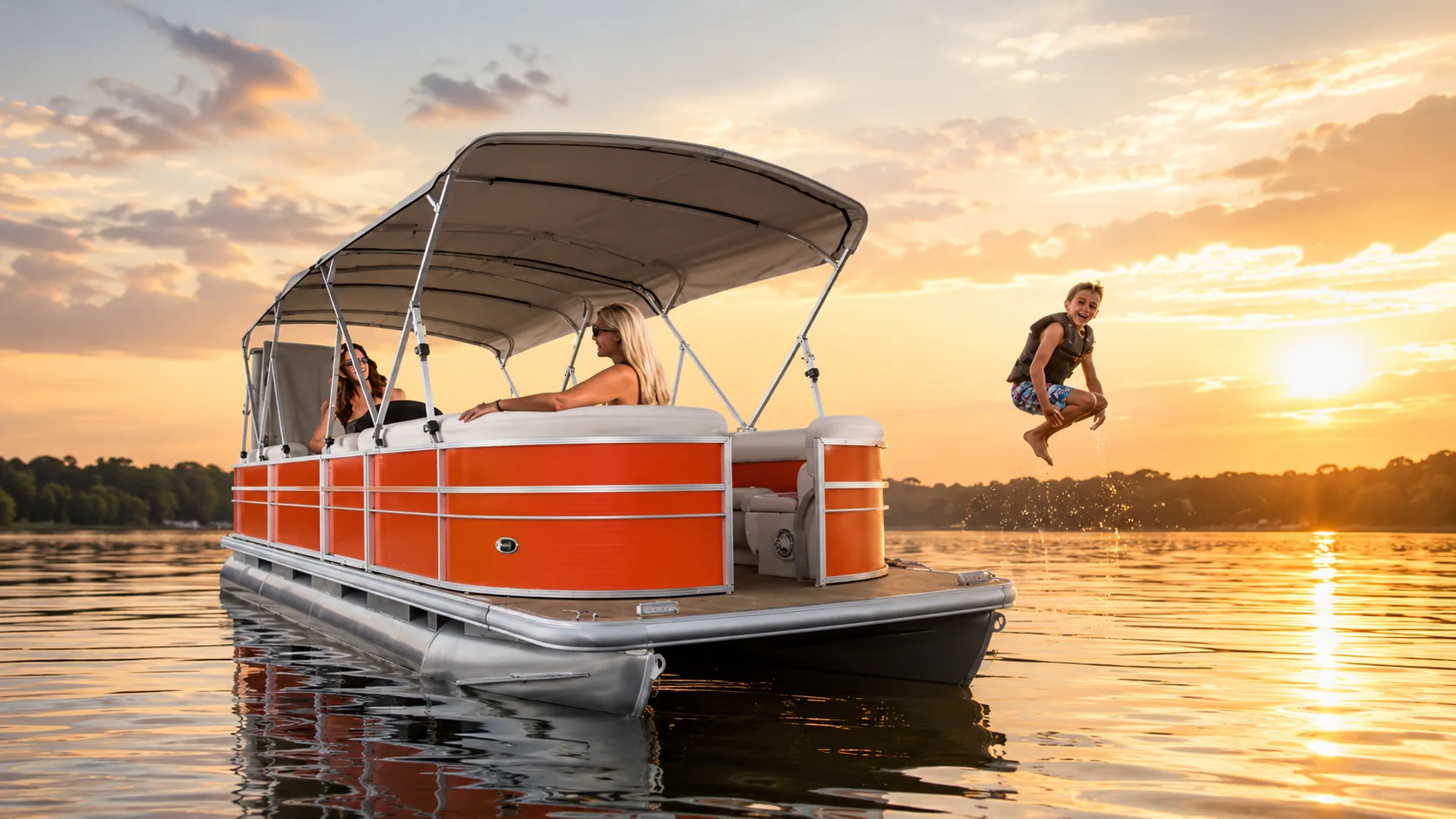 Kinocean pontoon boat platform for marine dealer and fleet evaluation