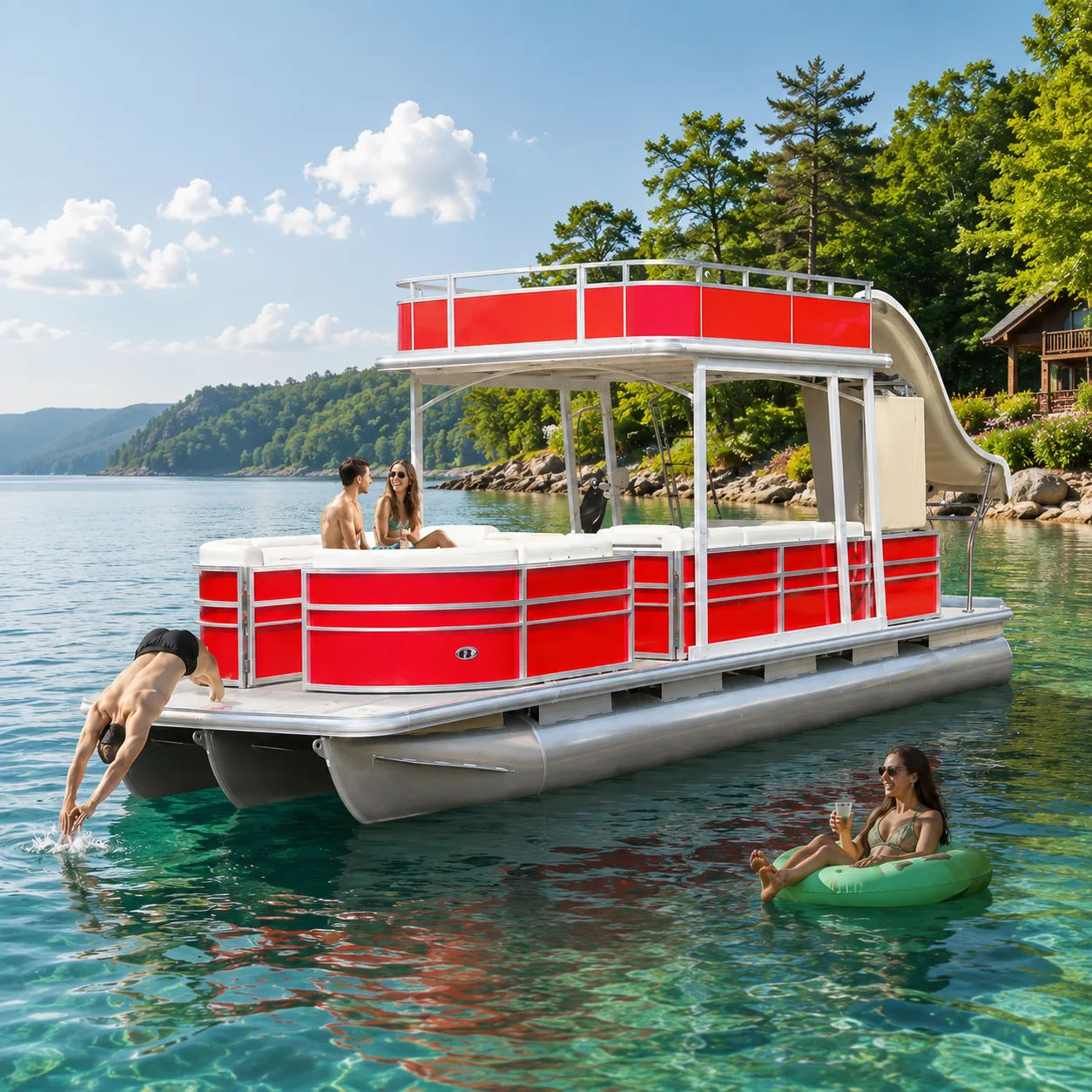 Kinocean aluminium pontoon boat platform for dealer and project sourcing