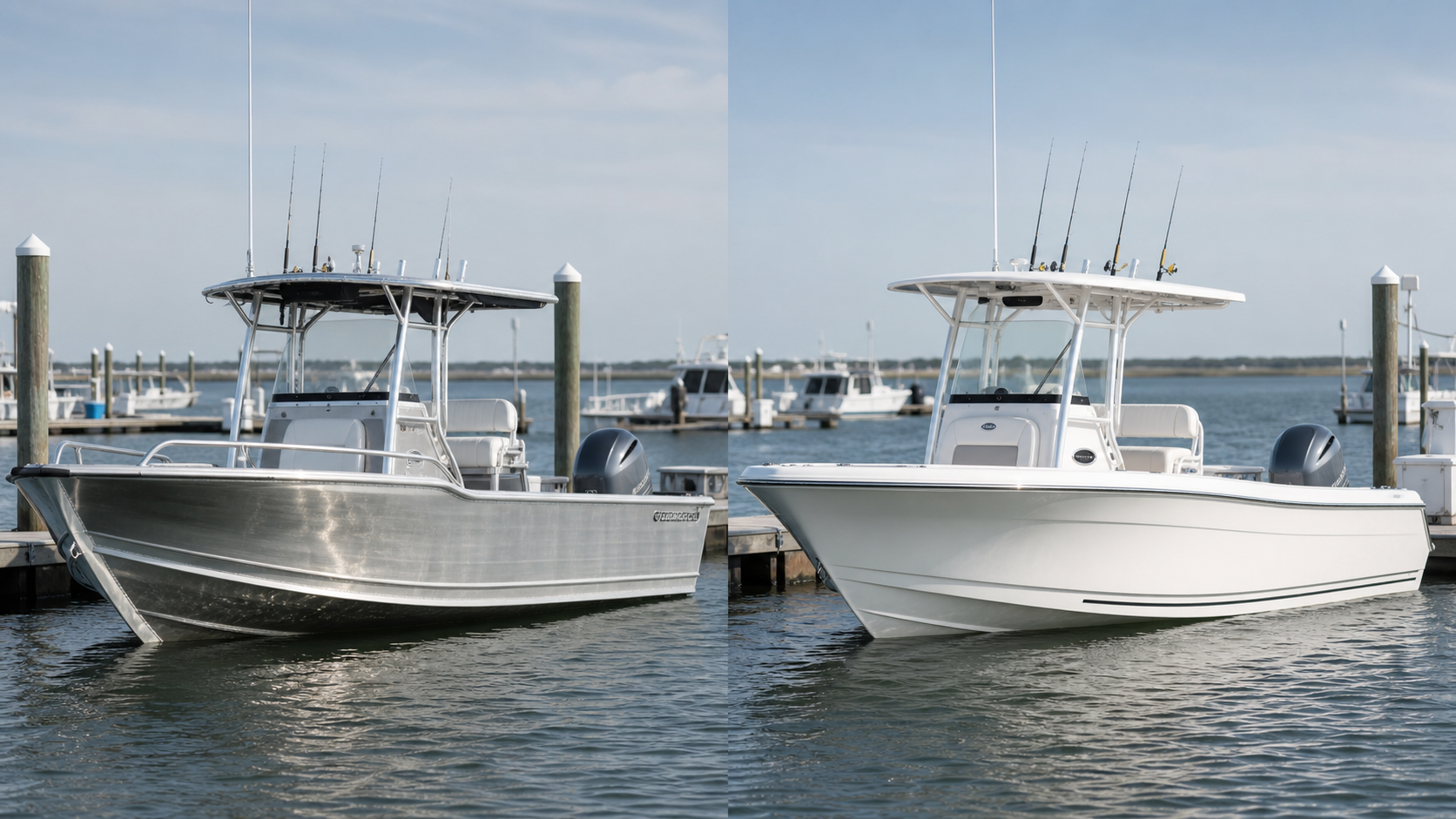 Aluminum and fiberglass fishing boats compared for commercial use