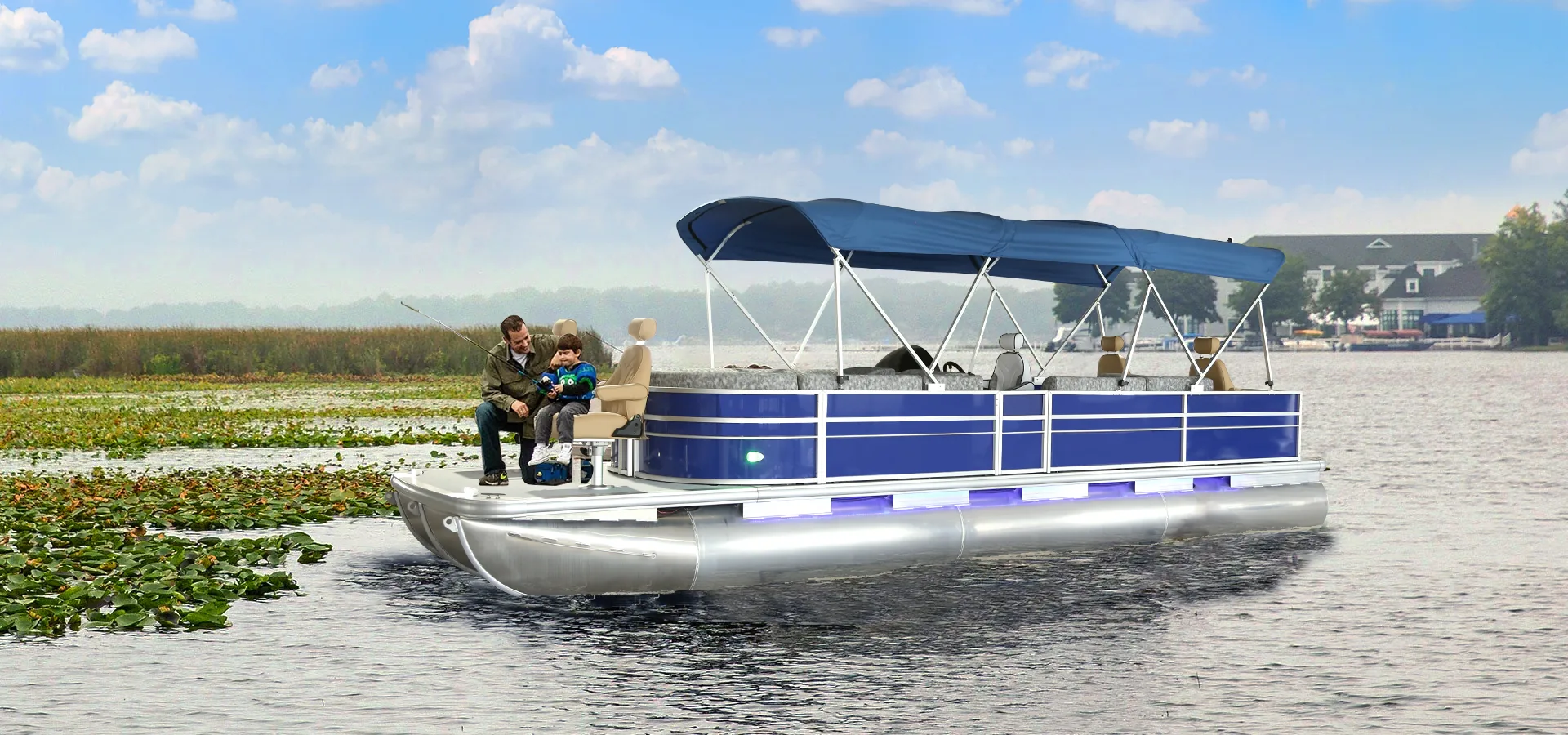 Kinocean pontoon boat platform for dealer and commercial sourcing