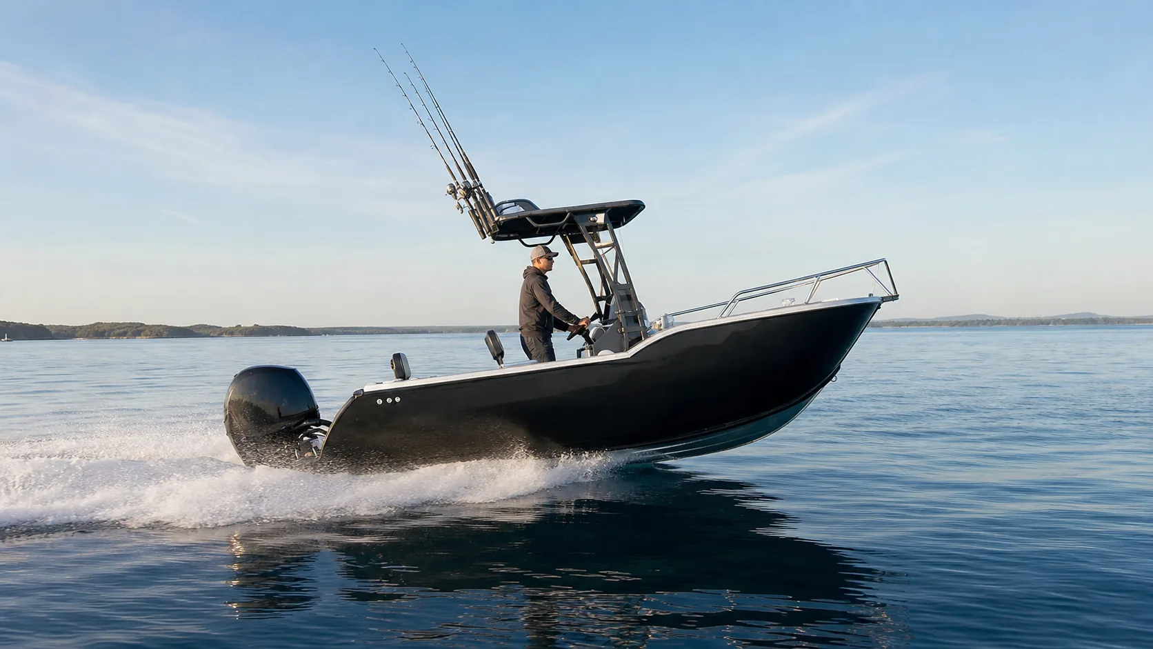OEM aluminum fishing boat prepared for dealer project planning